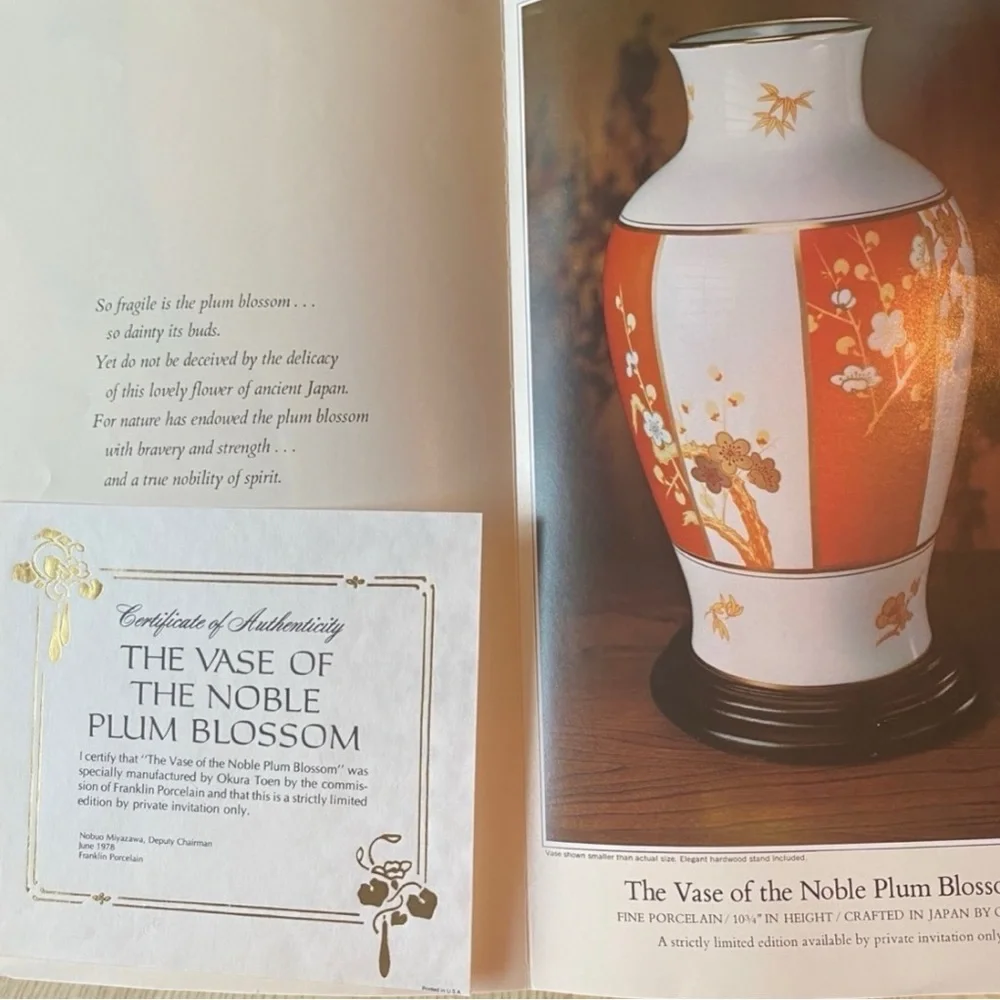Franklin Porcelain “The Vase of the Noble Plum Blossom” – Limited Edition